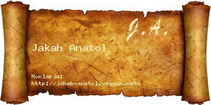 Jakab Anatol névjegykártya